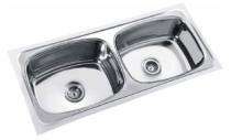 VOLGA Stainless Steel Kitchen Sink Double Bowl 109 45 x 20 x 9 inch_0
