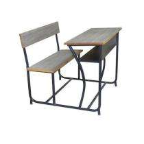 Wooden and Iron 2 Seater Student Bench Desk_0