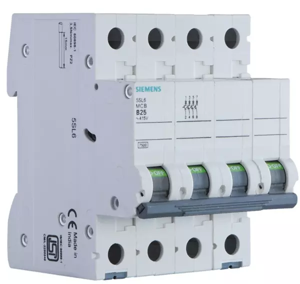 SIEMENS 55L6 Four Pole 63 A B MCB_0