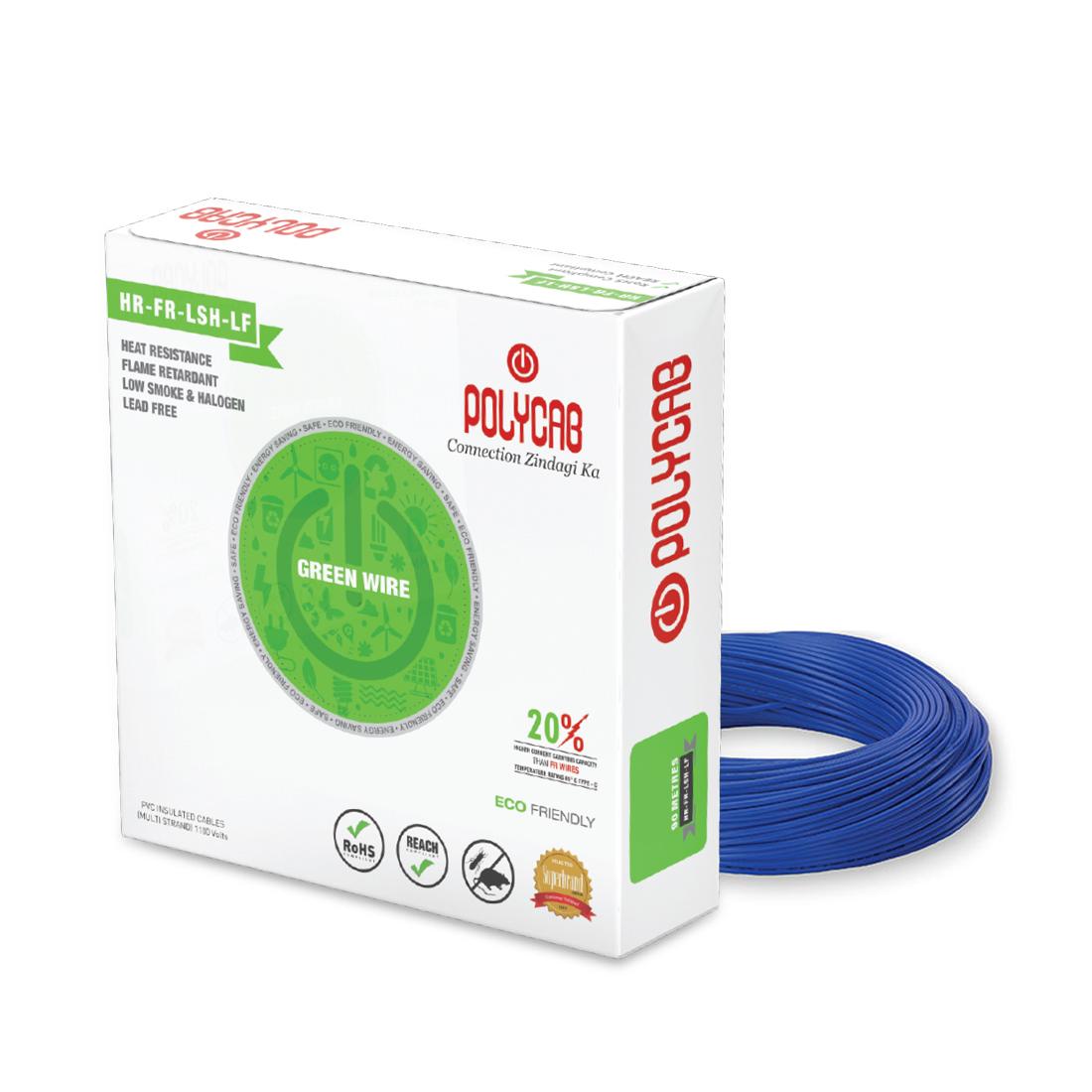 Polycab 6 sqmm Stranded Electric Wire Blue 90 m_0