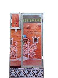 Ramaesis Galvanized Iron Sheet 7 ft Portable Toilet Cabin Orange_0