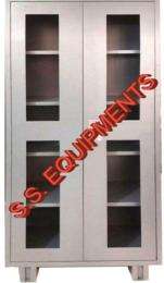 SSE SSEHC004 SS 304 with Glass Hospital Cupboard 1100 x 450 x 1800 mm_0