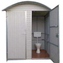 Metasteel Mild Steel 8.5 ft Portable Toilet Cabin White_0