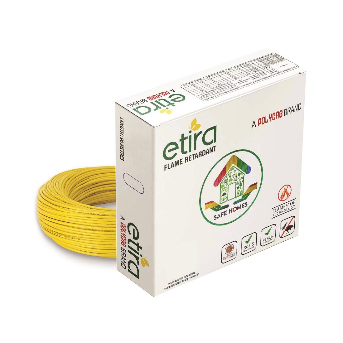 Polycab 1 sqmm Stranded Electric Wire Yellow 90 m_0