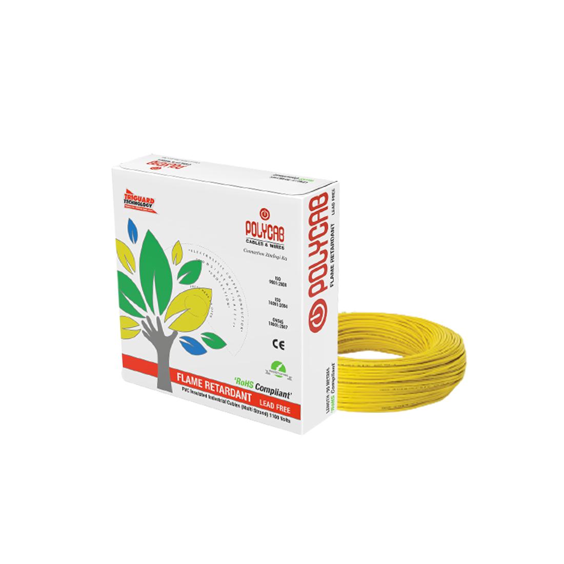 Polycab 0.75 sqmm Stranded Electric Wire Yellow 90 m_0