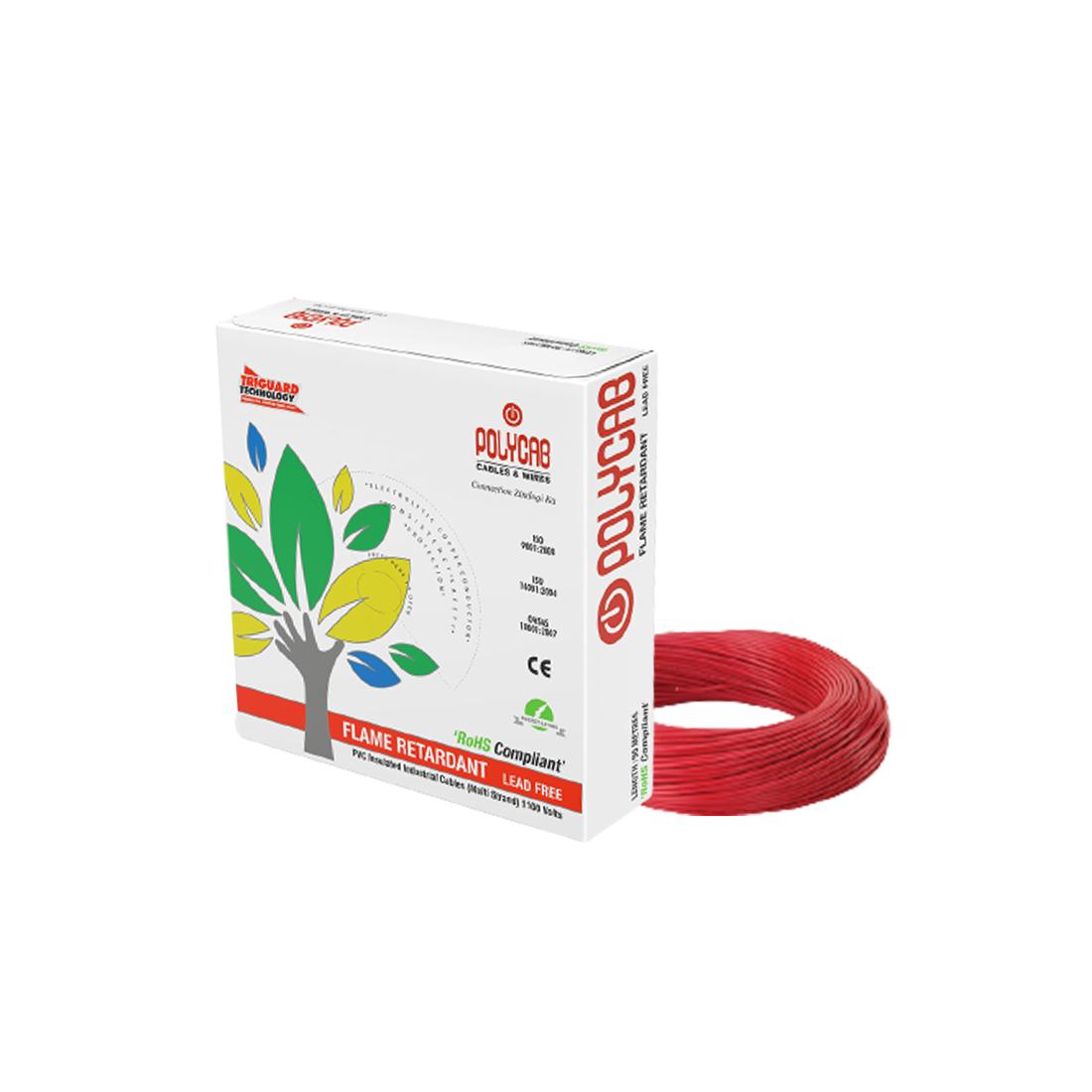 Polycab 1.5 sqmm Stranded Electric Wire Red 90 m_0