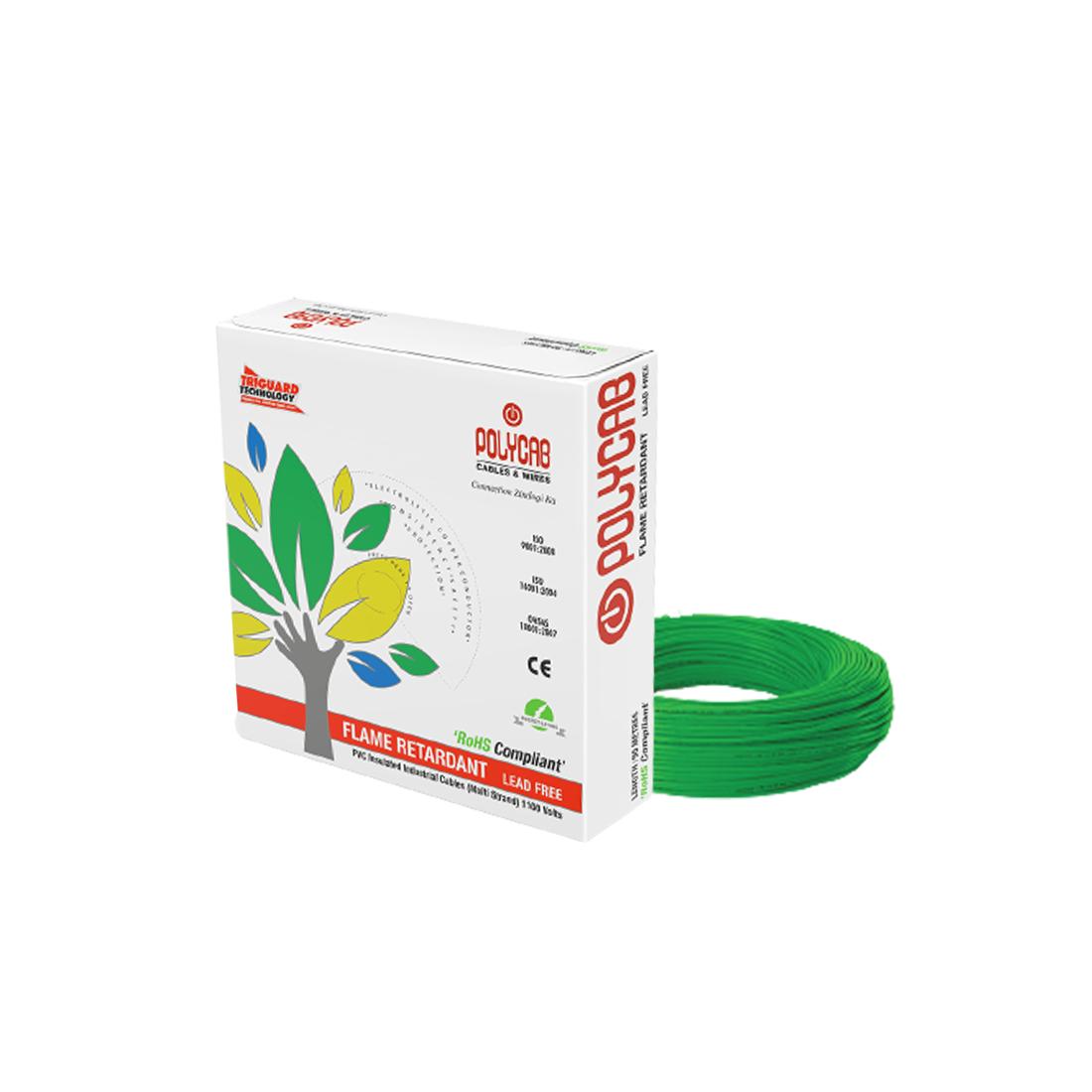 Polycab 2.5 sqmm Stranded Electric Wire Green 90 m_0