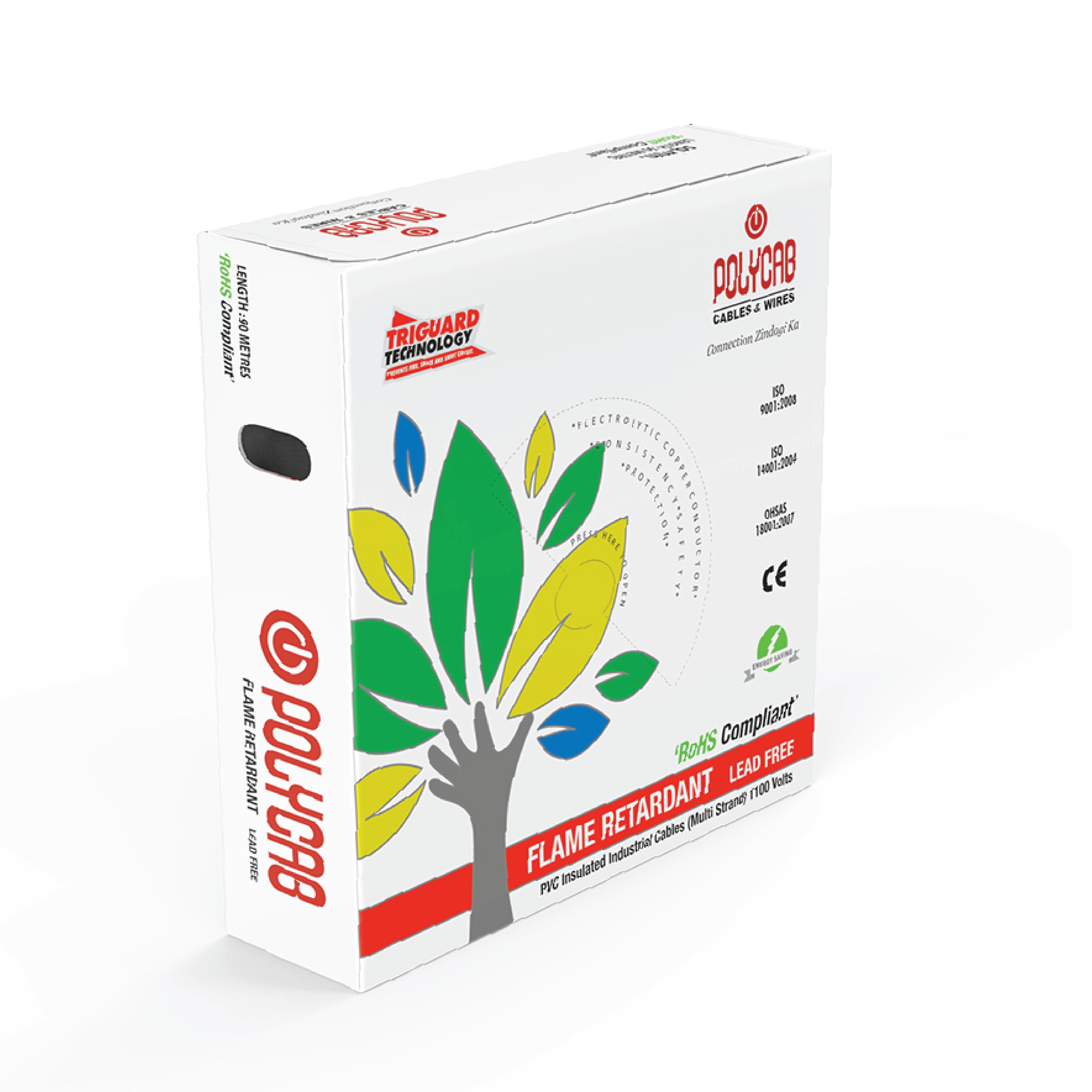 Polycab 2.5 sqmm Stranded Electric Wire Green 90 m_1