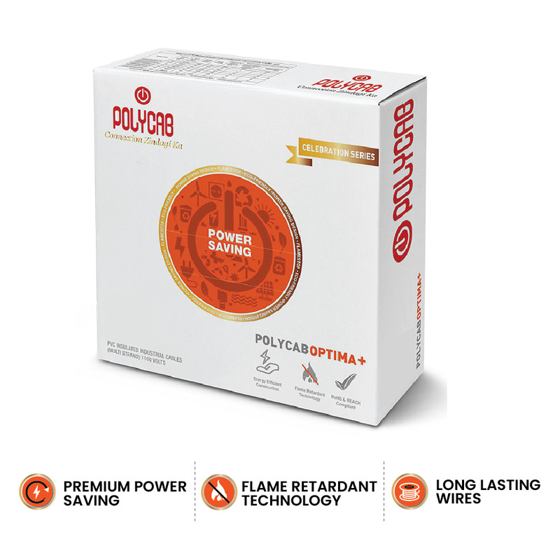 Polycab 0.75 sqmm FRLF Optima+ Electric Wire Red 90 m_3