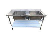 Sun Engineering Stainless Steel Kitchen Sink Double Bowl SEE-HWS 48 x 18 x 9 inch_0