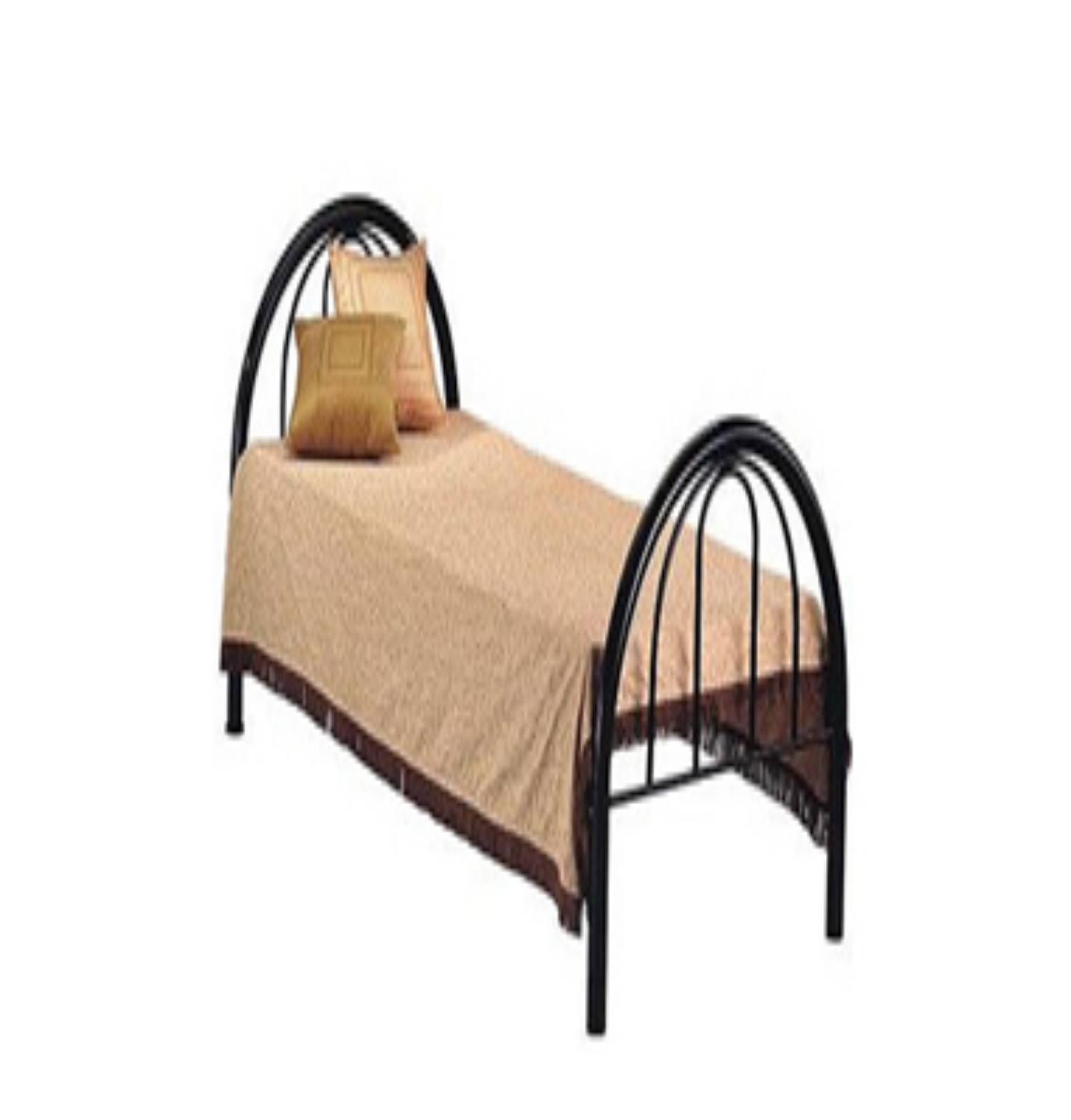 Mild Steel Platform Single Bed 6 x 3 ft Black_0