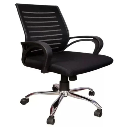 Hariom Revolving Black 1050 x 620 x 680 mm Mesh Office Chairs_0