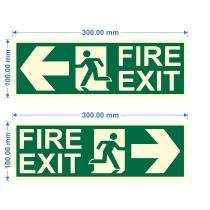 Being Safe Direction Signages 100 x 300 mm Adhesive and Wall Mount Photoluminescent & Sunboard 3m_0