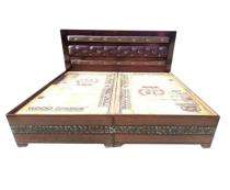 Solid Wood Box Double Bed 8 x 6 ft Brown_0