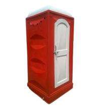 Metasteel FRP 6 ft Portable Toilet Cabin Red and White_0