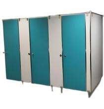 Metasteel FRP 6 ft Portable Toilet Cabin White and Blue_0