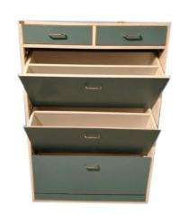 Wooden 4 Shelves Shoe Rack 25 kg 4 x 3 ft Brown and Grey_0
