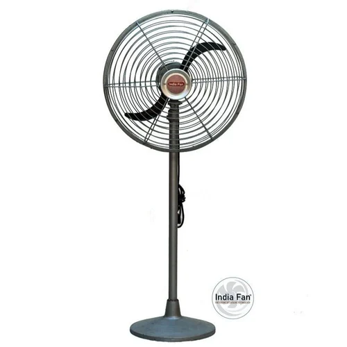 India Fan Minor 450 mm Silver and Black Pedestal Fan_0