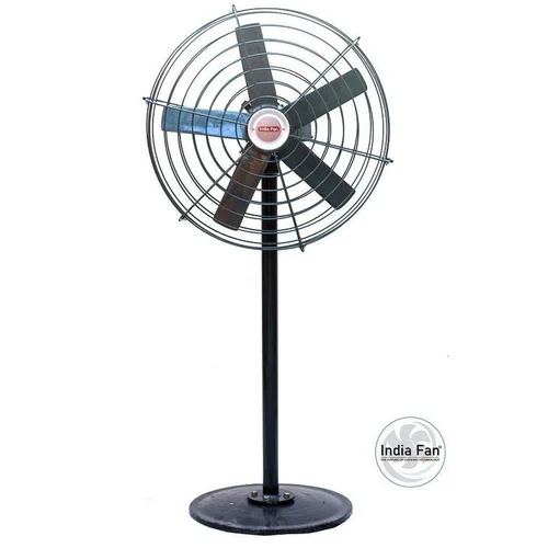 India Fan Minor 450 mm Silver and Black Pedestal Fan_0