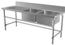 AK Stainless Steel Kitchen Sink Double Bowl SS-2 600 x 600 x 800 mm_0