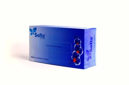 Softx Facial Tissue Paper Box Plain 19 x 20 cm White_0