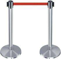 Floor Mount Retractable Belt Stanchion Barrier_0