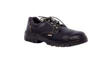 Real Leather Steel Toe Safety Shoes Black_0