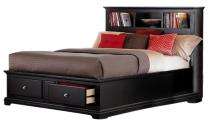 Wood Modern Queen Bed 86 x 57 x 56 inch Black_0
