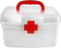 Professional 11 x 10 x 4 inch White First Aid Box_0