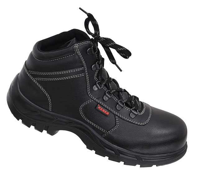 Karam FS 25 Microfiber Din Leather Composite Toe Safety Shoes Black_0