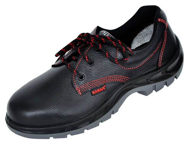 Karam FS 01 Full Grain Leather Steel Toe Safety Shoes Black_0