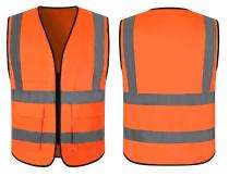 WeighTAJ Cotton, Polyester Safety Jackets Universal ZPOR Without Sleeves Orange_0