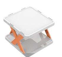 Deodap Plastic 6 Shelves Shoe Rack 3 kg 29 x 24 x 8 cm White and Orange_0
