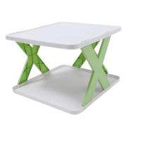 Deodap Plastic 4 Shelves Shoe Rack 2 kg 29 x 25 x 8 cm White and Green_0