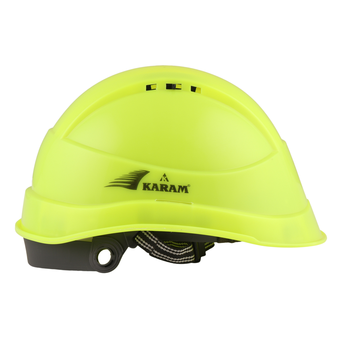 Karam Polyethylene Fluorescent Green Air Ventilated Safety Helmets PN545_2