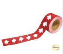 Direction Arrow Vinyl Self Adhesive Label 50 x 76 mm Red and White_0