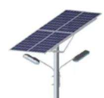 12 W Cool White LED Galvanized Iron 25 Ah Solar Street Light_0