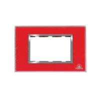 POINTER BI-6011 3 Module Red Modular Switch Plate Cover_0
