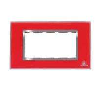 POINTER BI-6021 4 Module Red Modular Switch Plate Cover_0