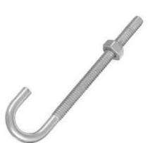 M15 Mild Steel Foundation Bolts J Shape 6 mm_0