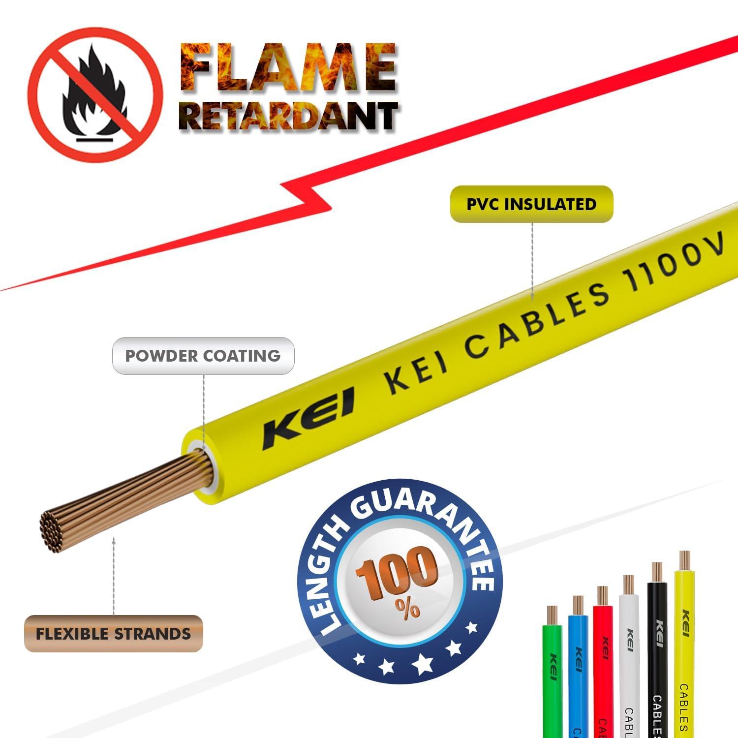 KEI 4 sqmm homecab FR Electric Wire Yellow 90 m_1