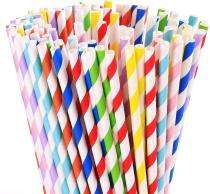 Ossden Straight Paper Disposable Straws 8 inch Multicolour_0