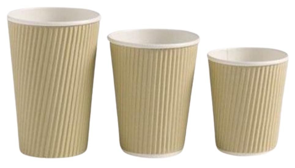 Rippled Paper Cold Drink Disposable Cups 360 mL Cream_1