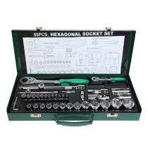 Eastman 55 Pcs 1/2" & 1/4" Square Socket Set_0