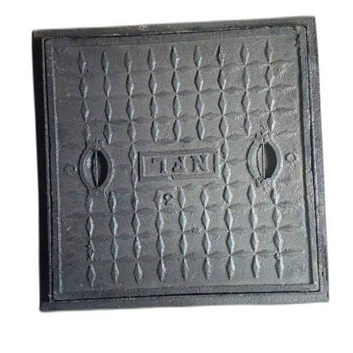 NFL Chamber Manhole Cover Cast Iron Black Bitumen Painted 24 x 24 inch_0
