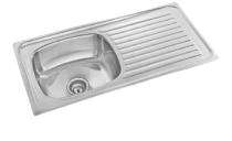 ARYAN Stainless Steel Kitchen Sink Single Bowl with Drain Board ARN-114 36 x 18 x 8 inch_0