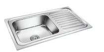 ARYAN Stainless Steel Kitchen Sink Single Bowl with Drain Board ARN-314 45 x 20 x 9 inch_0