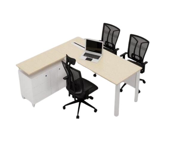 Executive Office Tables White and Brown Wooden_0
