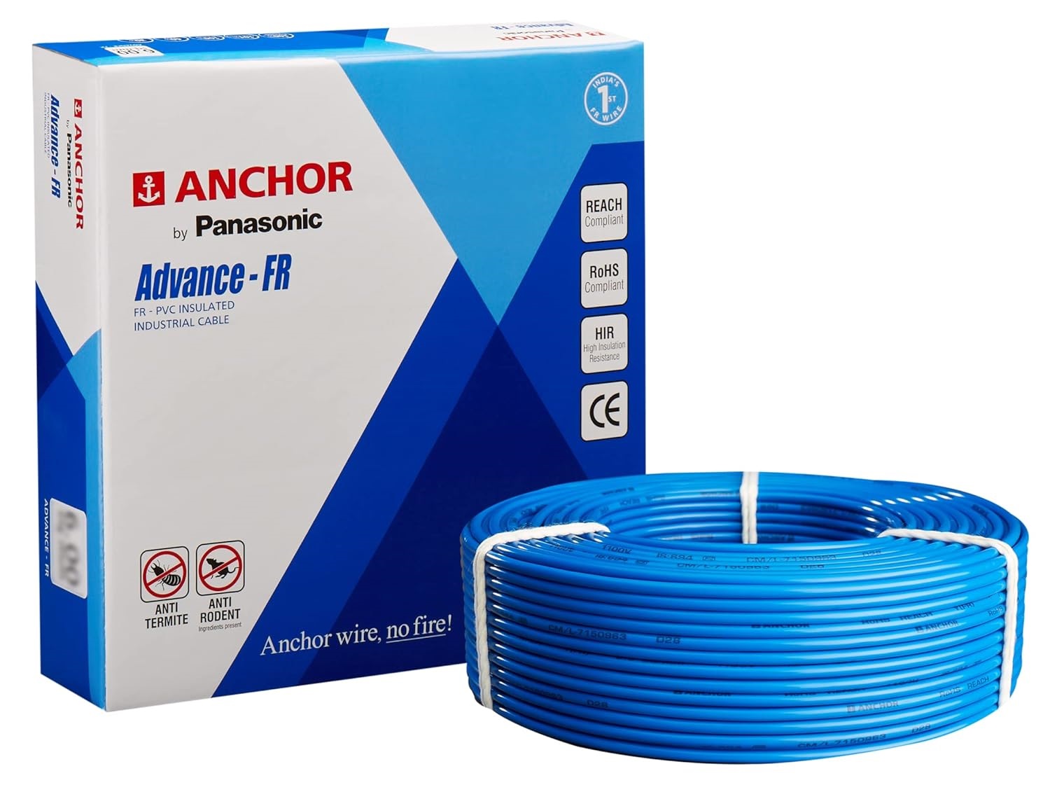 ANCHOR 0.75 sqmm Advance FR Electric Wire Blue 90 m_0