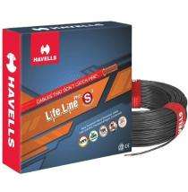 HAVELLS 0.5 sqmm Life Line Plus S3 HRFR Electric Wire Black 90 m_0